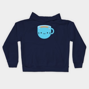 Kawaii Cat Cup of Tea Kids Hoodie